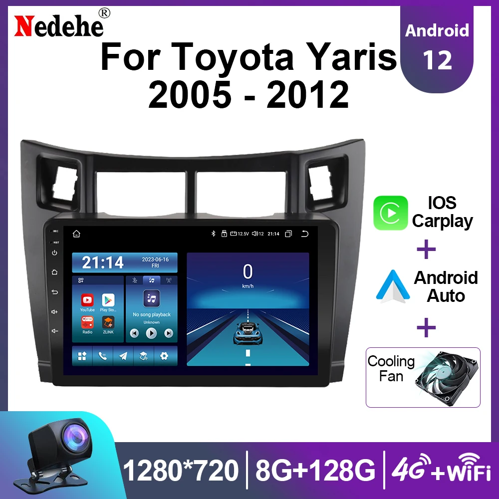 

2 Din Android 13 Wireless Carplay for Toyota Yaris 2005- 2012 Car Radio Multimedia Video Player Navigation GPS Stereo Head Unit