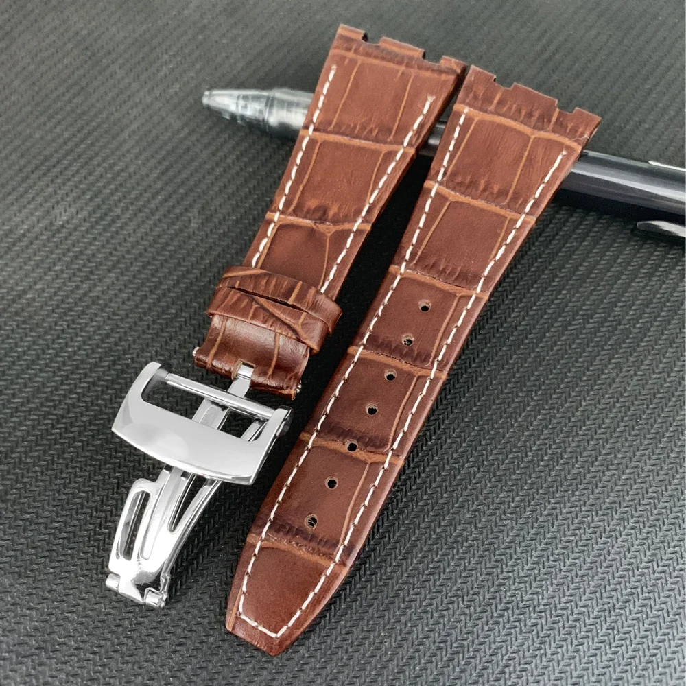 26mm For 100% Handmade Genuine Leather Handmade Watch Band Strap For AP For Piguet +Tools