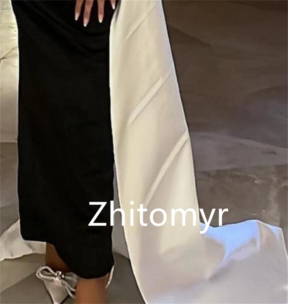 Fashion High Quality Strapless Sheath Cocktail Dresses Flower Anke length Hugging Skirts Charmeuse Prom  فساتين السهرة