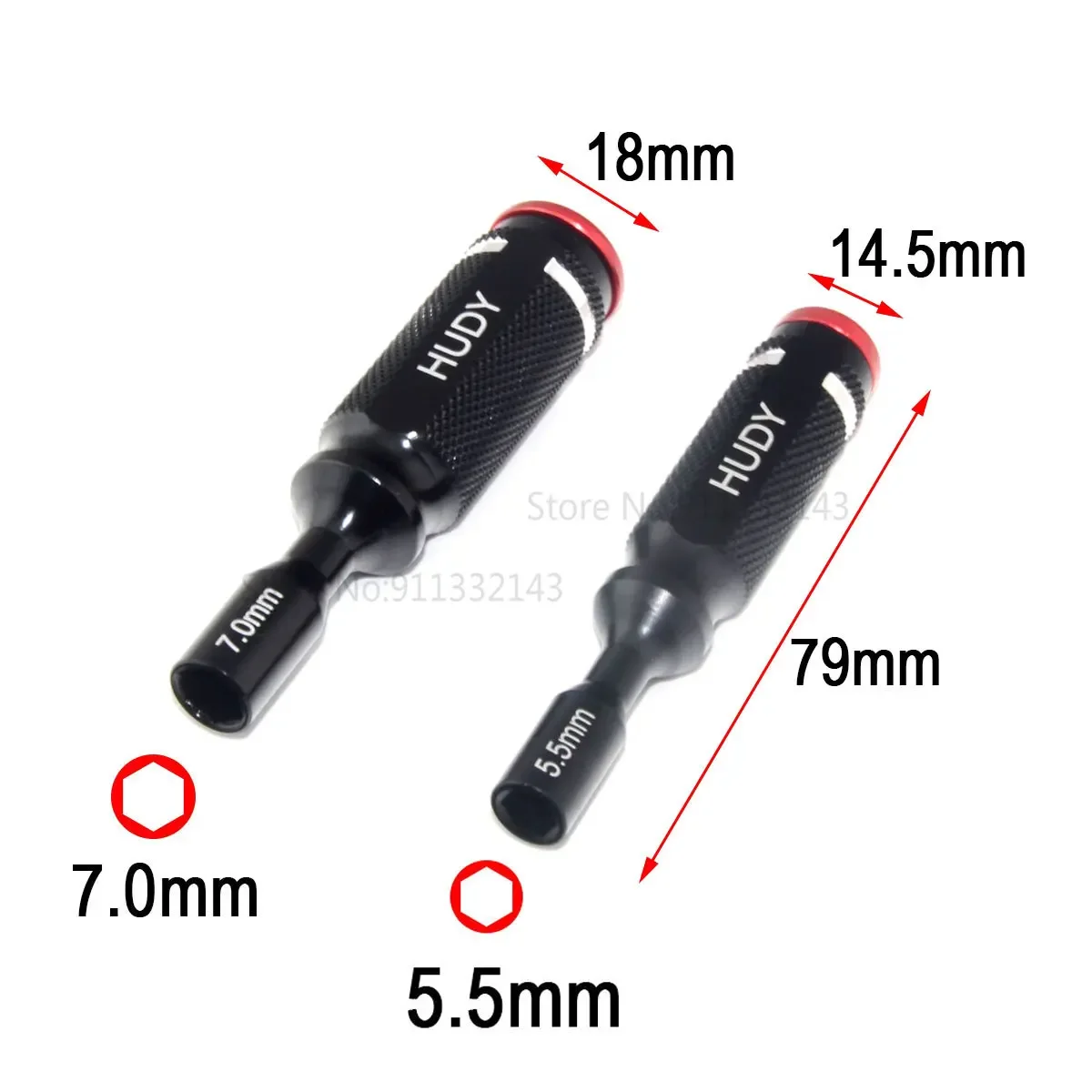 HUDY 5.5mm 7.0mm Reparatie Tools Kit Zeskantmoer sleutel Socket Schroevendraaier Moersleutelmoersleutel Doos Voor RC Auto boot Quadcopter Drone UAV DIY