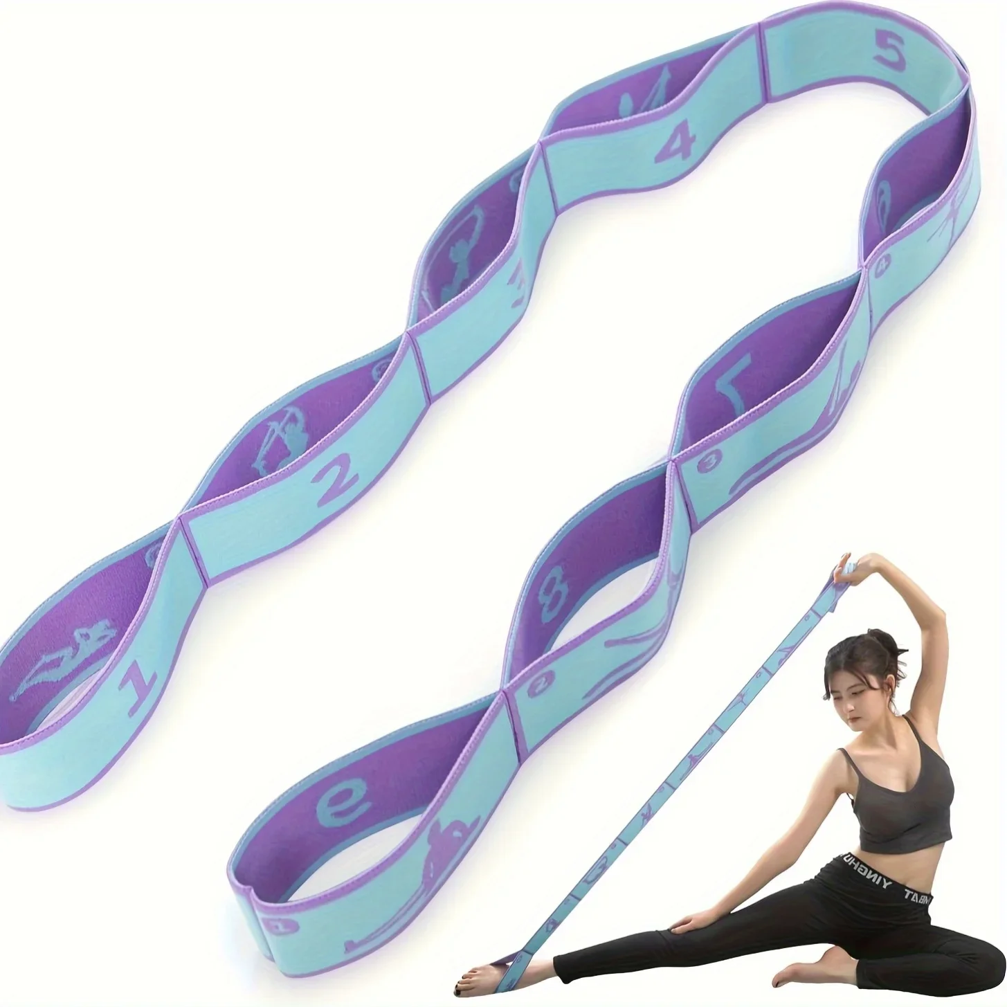 Yoga Strap Stretch Band Fitness Hanging Rope Universal Back Leg Belt for Backbend Split Handstand Home Inversion Training