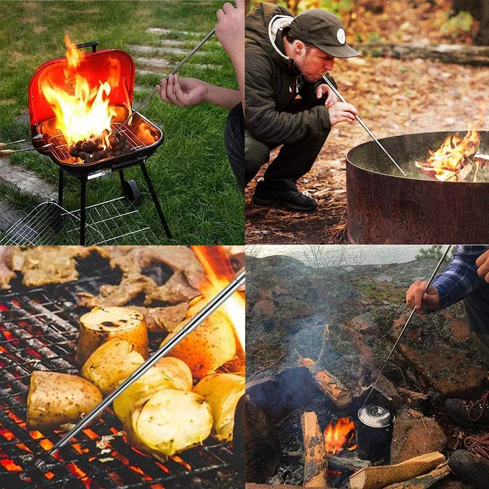 야외 캠핑 블로우 파이어 튜브 블로우 파이프, 고효율, 작은 해변 정원 도구, 캠핑 장비, 블로우 파이어 스틱