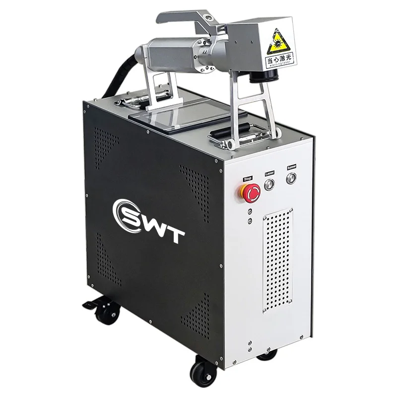 100W Jpt Pulse Laser Cleaning Machine Metal Rust Oxide Layer Wood Paint Removal Handheld Laser Rust Cleaner For Cylinder