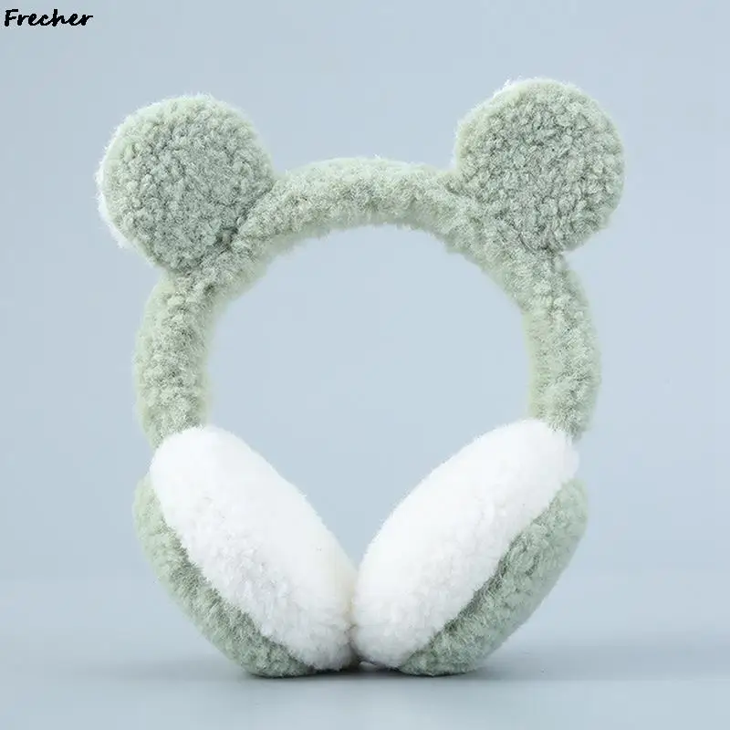 Winter Cute Bear Earmuff Spring Ear Protection Plush Headband Women Men Harajuku Ears Warmer Fashion Solid Color Earflap Outdoor