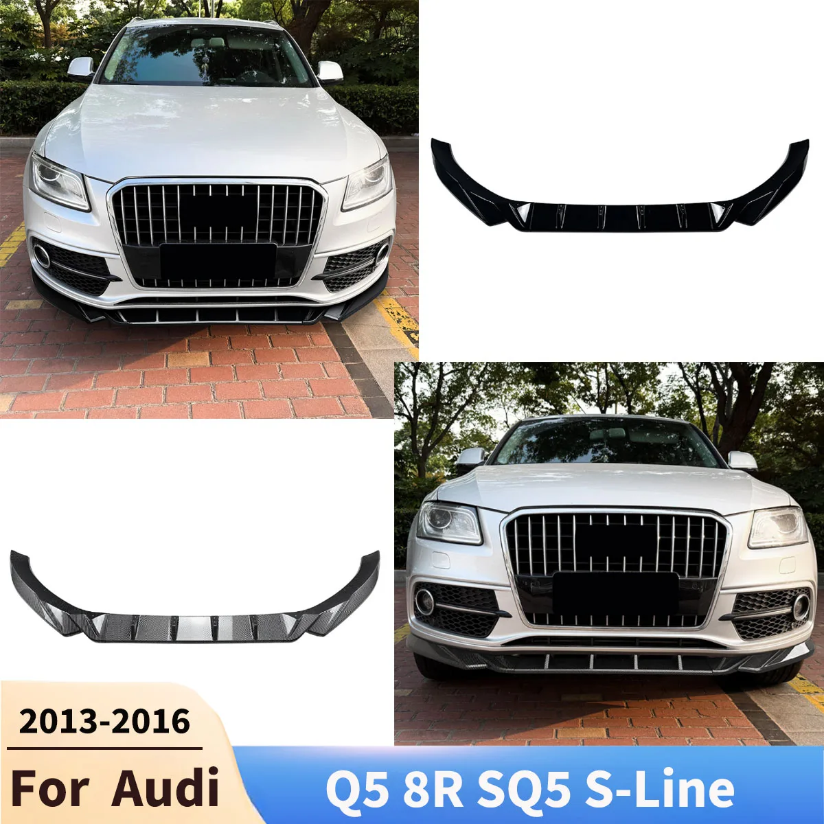 

Для Audi Q5 8R SQ5 S-Line 2013 2014 2015 2016 автомобильный передний бампер, разделитель губ, комплекты кузова, диффузор передних лезвий, аксессуары, тюнинг