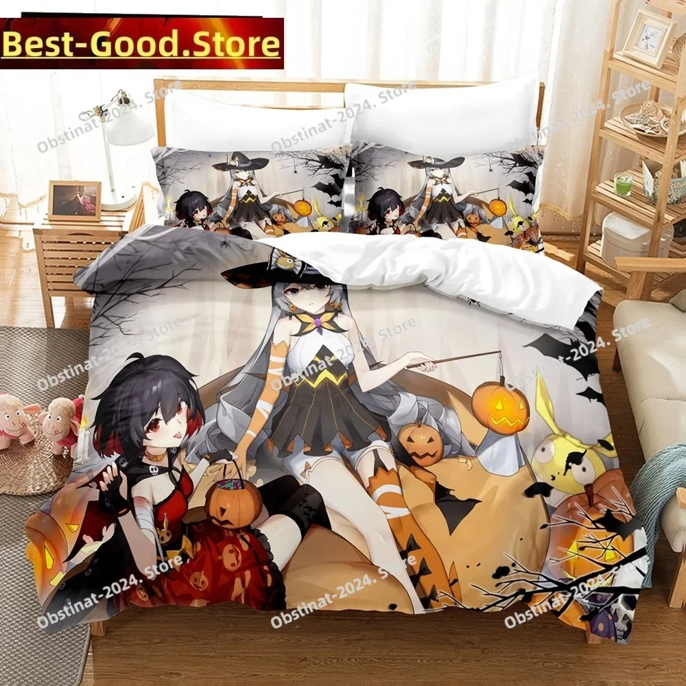 

3D Anime Honkai Impact 3rd Bedding Set Printed single Comforter Quilt Bed Cover Duvet Cover Pillow Case 3 Pieces Kids Adult Size