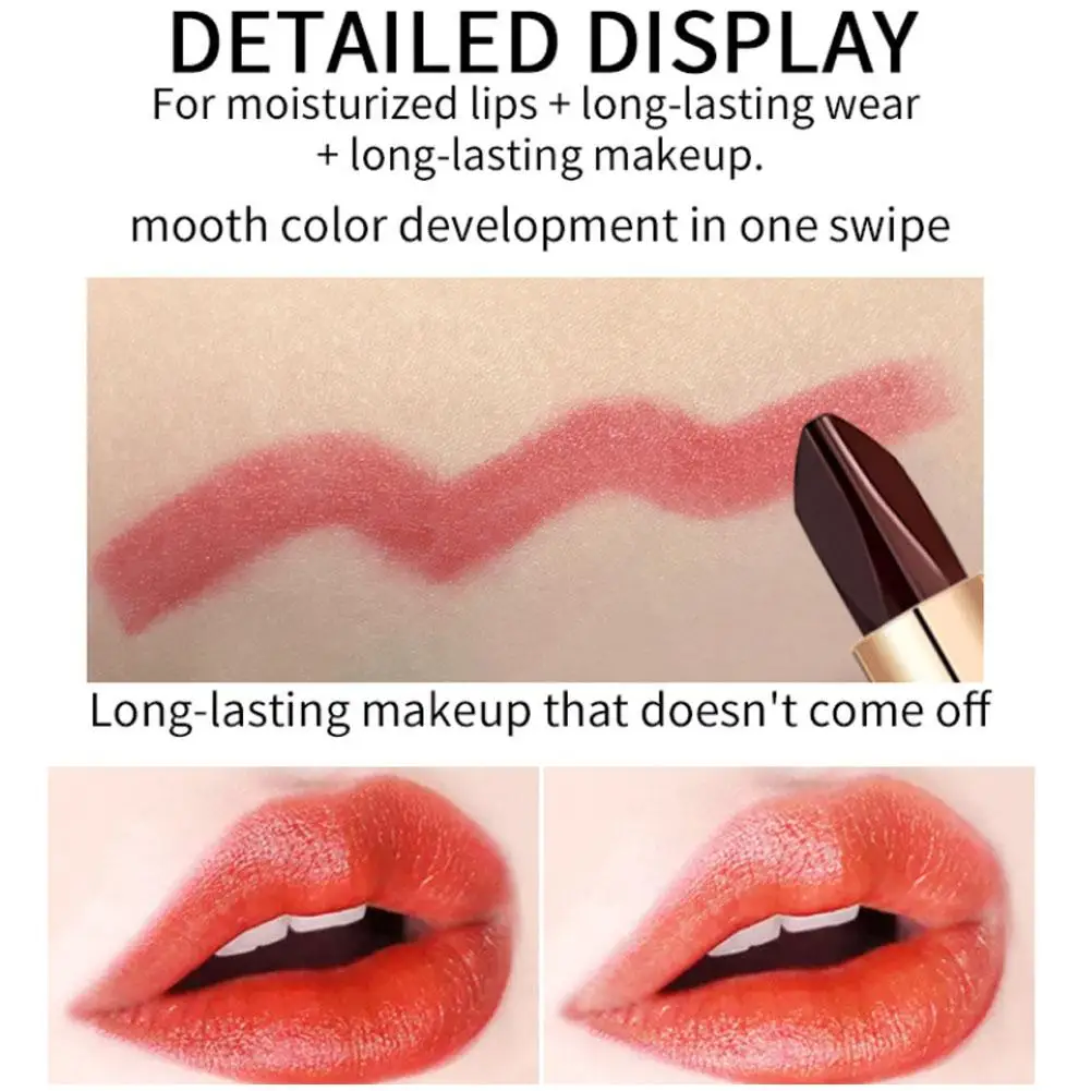 1pc Volumizing Tricolor Changing Lipstick Moisturizing Non-slipping Color-changing Hydrating Lipstick Non-staining Non-stic B9r5