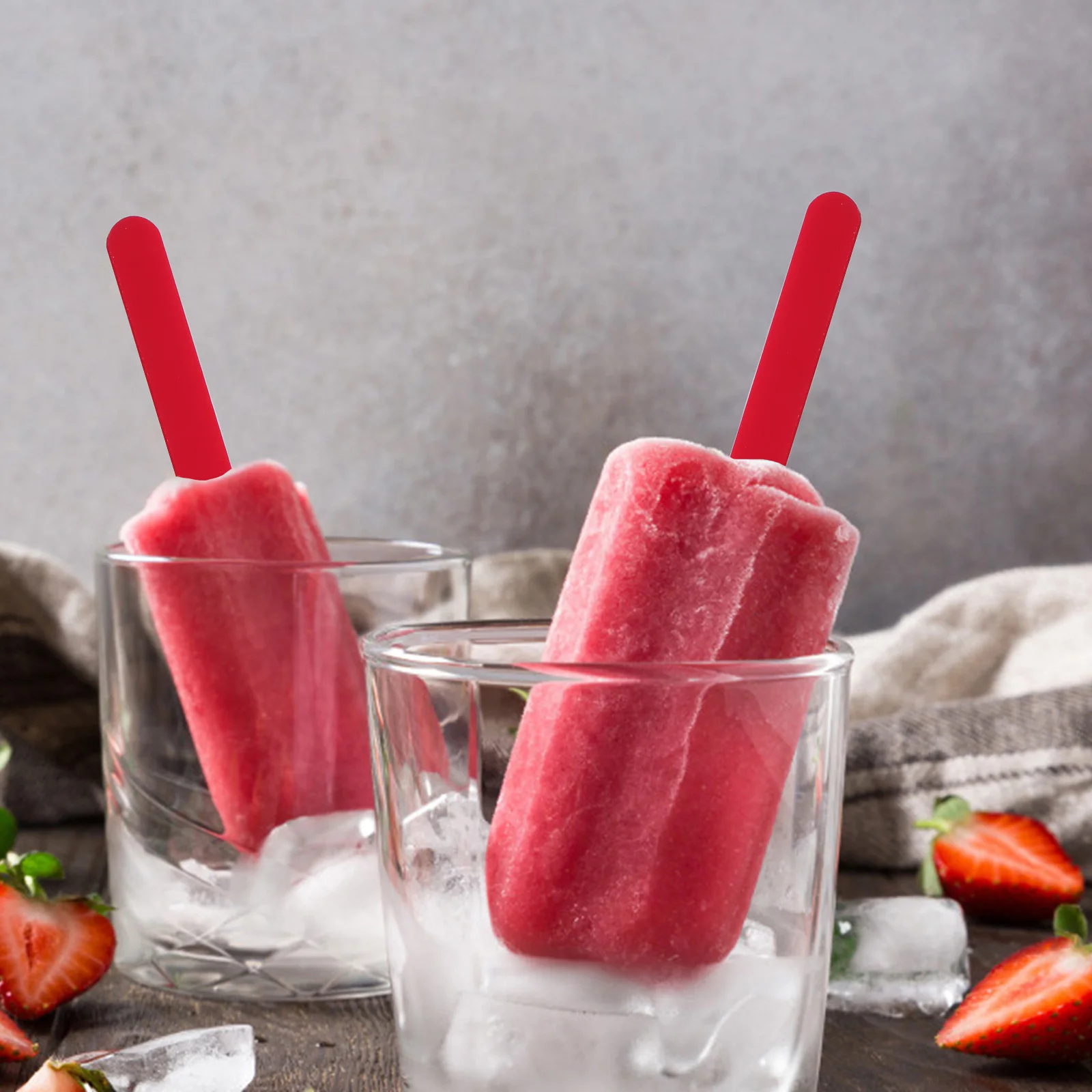 

50Pcs Acrylic Popsicle Sticks 4.5 Inch Reusable Ice Cream Sticks for DIY Desserts Cake Pops Summer Treats Stick for Ice Cream