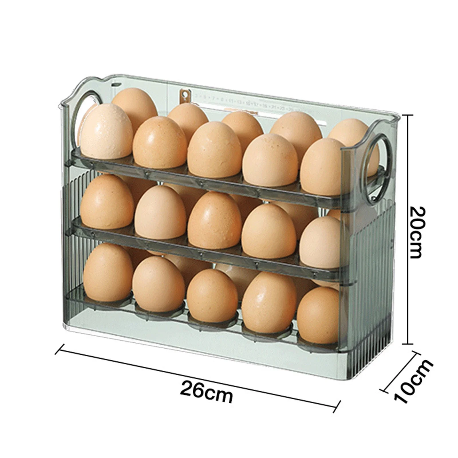 1 Stück Neue Hochkapazitäts-Mehrschichtige Eieraufbewahrungsbox Kühlschrank-Seitentür-Eierhalter Platzsparende Küchen-Spezialaufbewahrung Eierablage – Detail 11