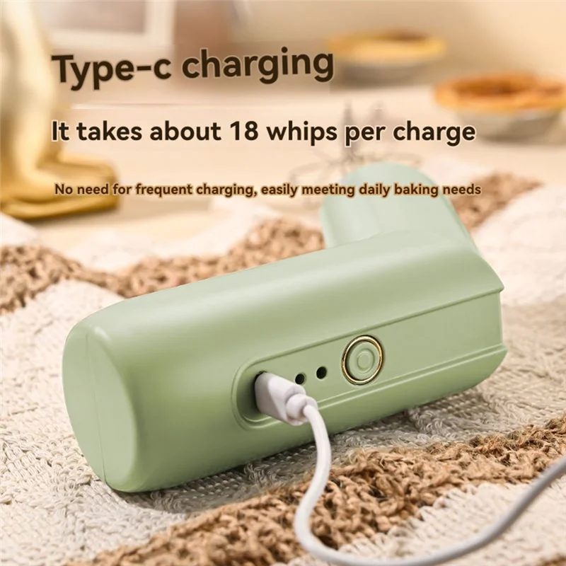 

WHYY-Handheld Egg Beater Automatic Cream Milk Frother 3-Speed Adjustable For Cream Baking Cakes