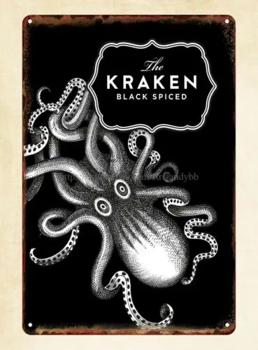 1 pcs,Kraken Rum drink brewer mancave tavern Restaurant metal tin sign house interior