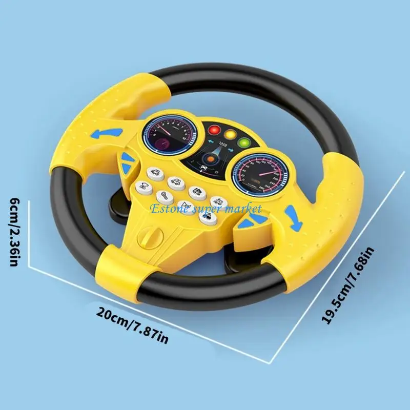 090B Simulated Driving Steering Wheel Toy with Sound for Little Car Enthusiasts Over Age 3 Early Learning
