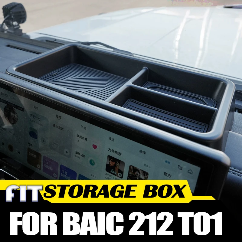 Car Dashboard Storage Box Fit for BAIC 212 T01 2024 2025 Modified Auto Center Console Storage Box Car Interior Accessories