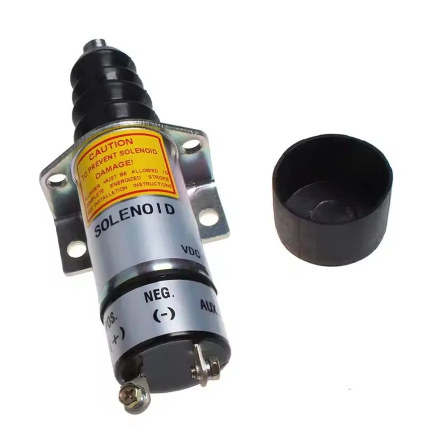 Stop Solenoid 1500-2047  12V with 2 Terminals for Woodward Cummins 6cta 8.3L