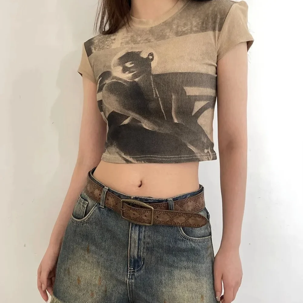 Модный ретро-ремень Y2K Senior Sense, коричневый пояс из искусственной кожи с пряжкой, широкий национальный поясной ремень с ветром