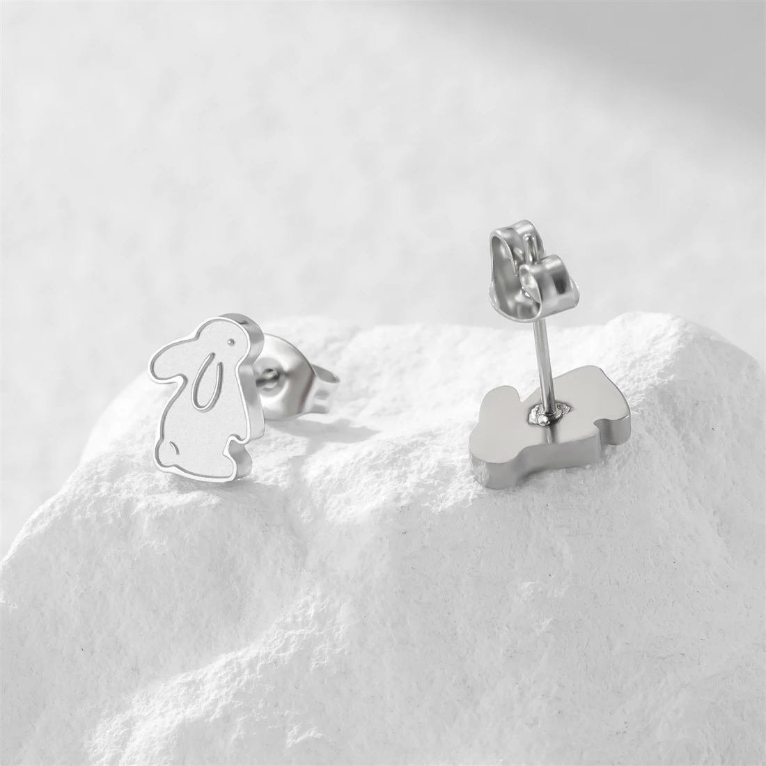 Eueavan Niedliche Kleine Hasen-Ohrstecker aus Edelstahl, Liebliche Tier-Ohrringe für Damen, Party-Schmuck, Geschenk, Großhandel – Detail 10