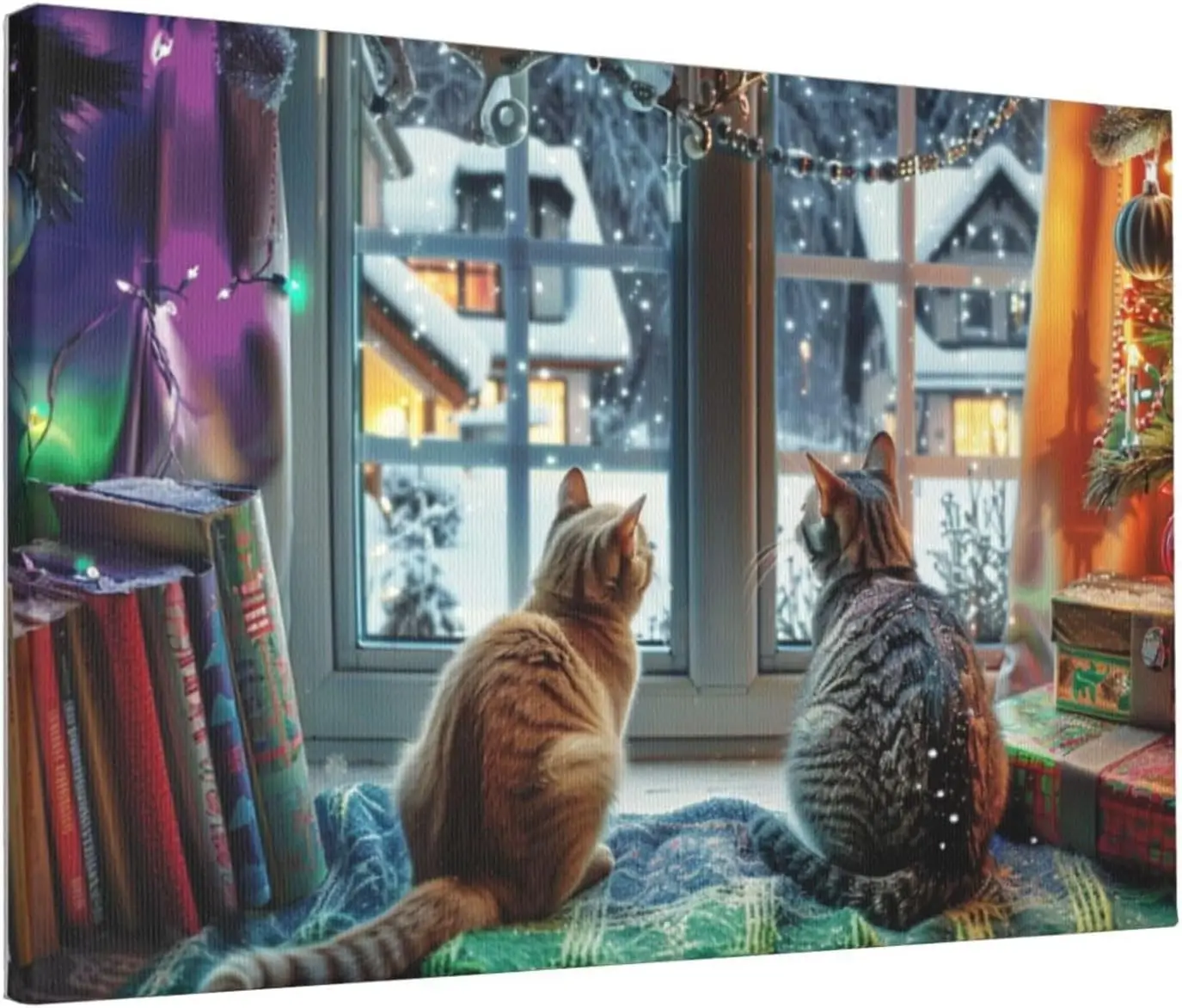 MA6GE8DE Canvas Painting Wall Decor Look At The Cat Outside The Window,Bedroom,Man Cave,Cat'S Nest,Cafes Wall Decor Art Post