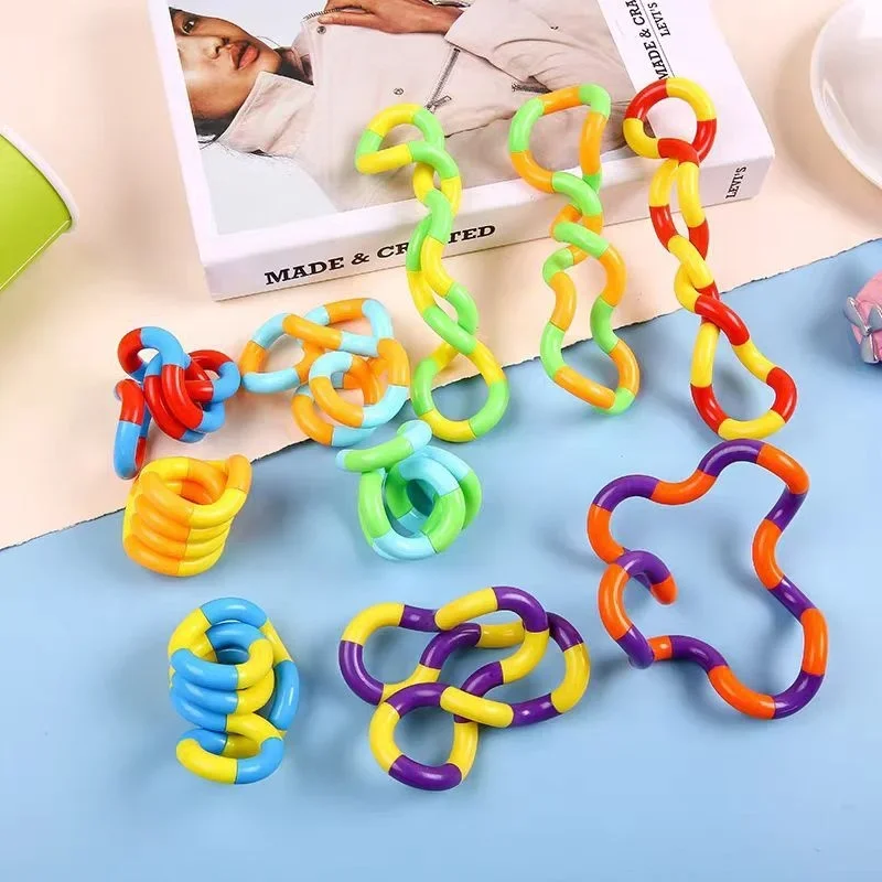 2 Stücke Regenbogen-Kreis-Tangle-Seil-Twist-Fidget-Spielzeug - Sensorisches Therapie-Anti-Stress-Fidget-Spielzeug – Detail 3