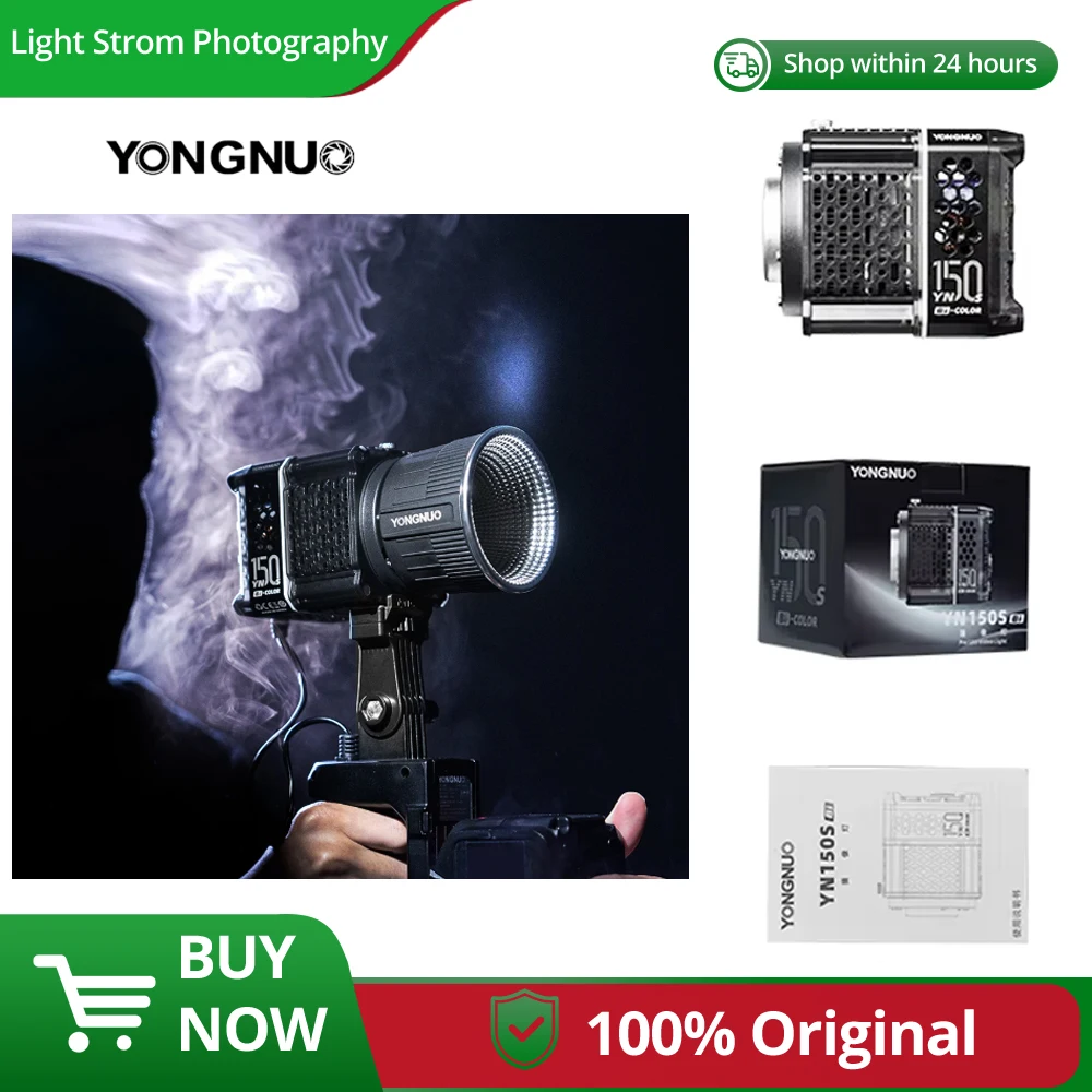 

YONGNUO YN150S Bi bi-Color Mini Bowens Mount 2700k-6500k 150W Lowweight but Strong COB LED Video light for Photography