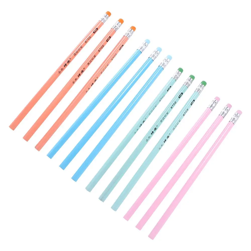 3Pcs School Supplies Kawaii with Eraser Macaron Color Student Prize Stationery Student Pencil HB Pencil Pencil Kids Pencil