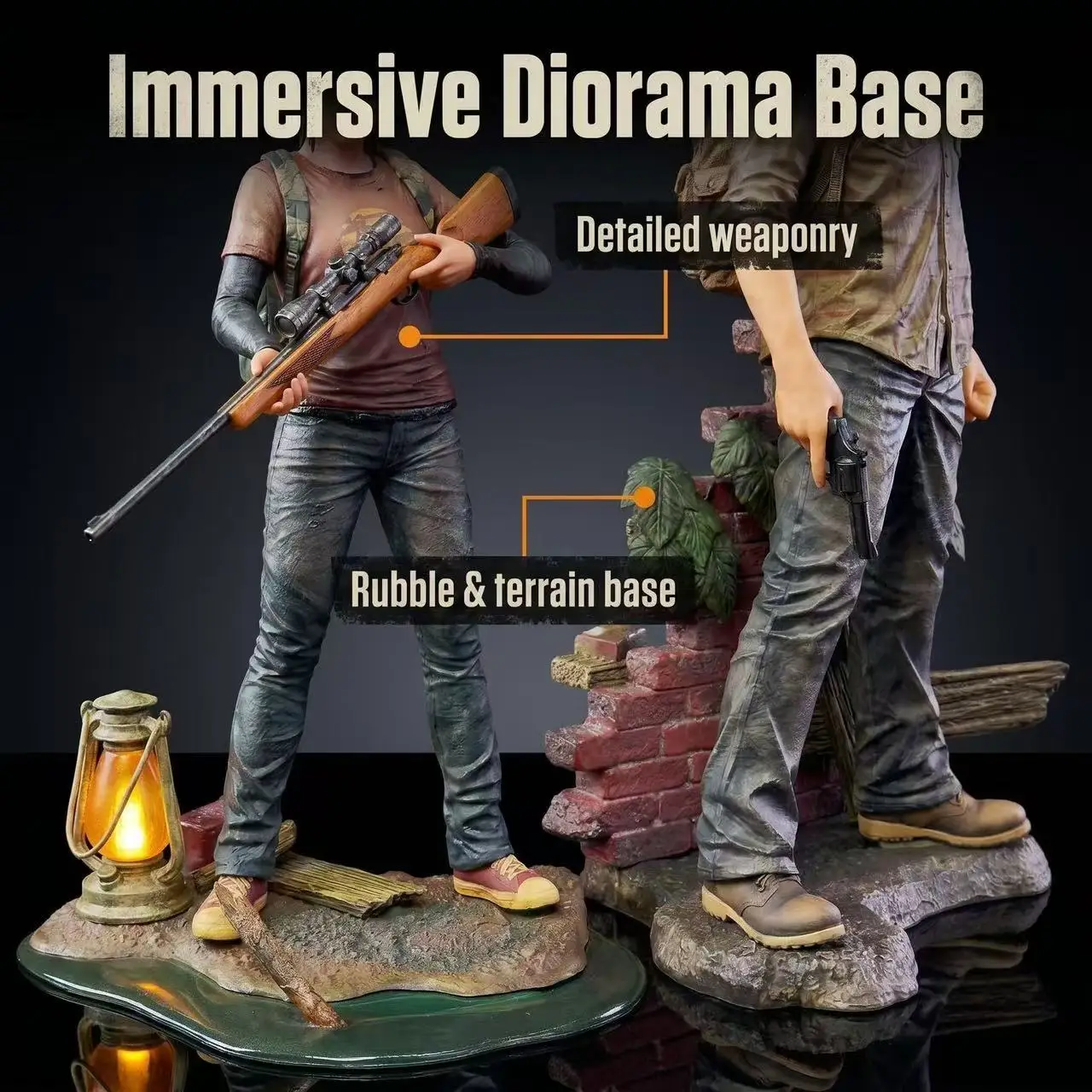 The Last of Us Joel and Ellie Double Statue, the Last of Us Game Merchandise, Collectible Display Model - view 3
