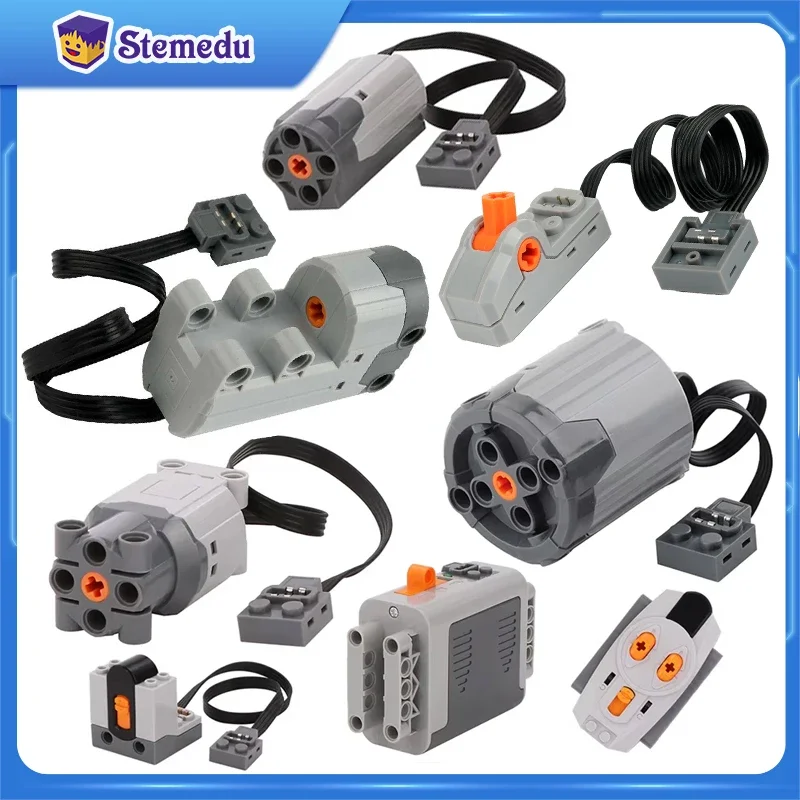 Technical Electronic Building Block MOC Accessories Micro-motor RC Power Functions Parts AA Battery Box DIY Car Bricks Kids Toys