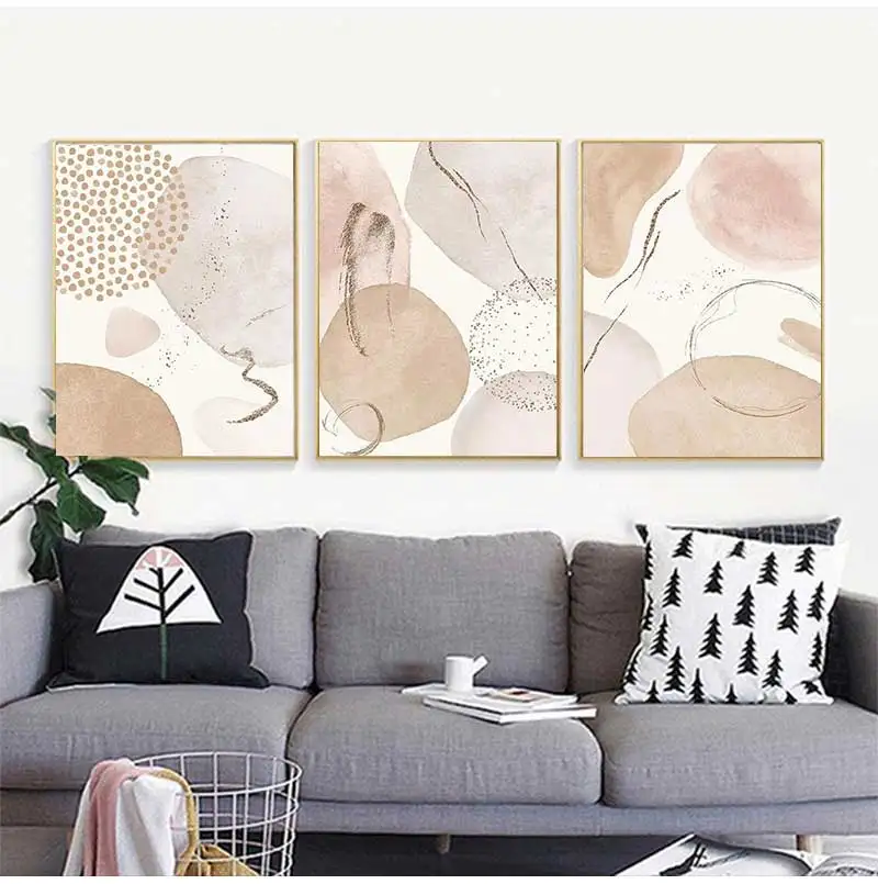 Bohemian Geometric Beige Abstract Poster Canvas Painting Wall Art Printing Picture Bedroom Living Room Home Decoration Picture