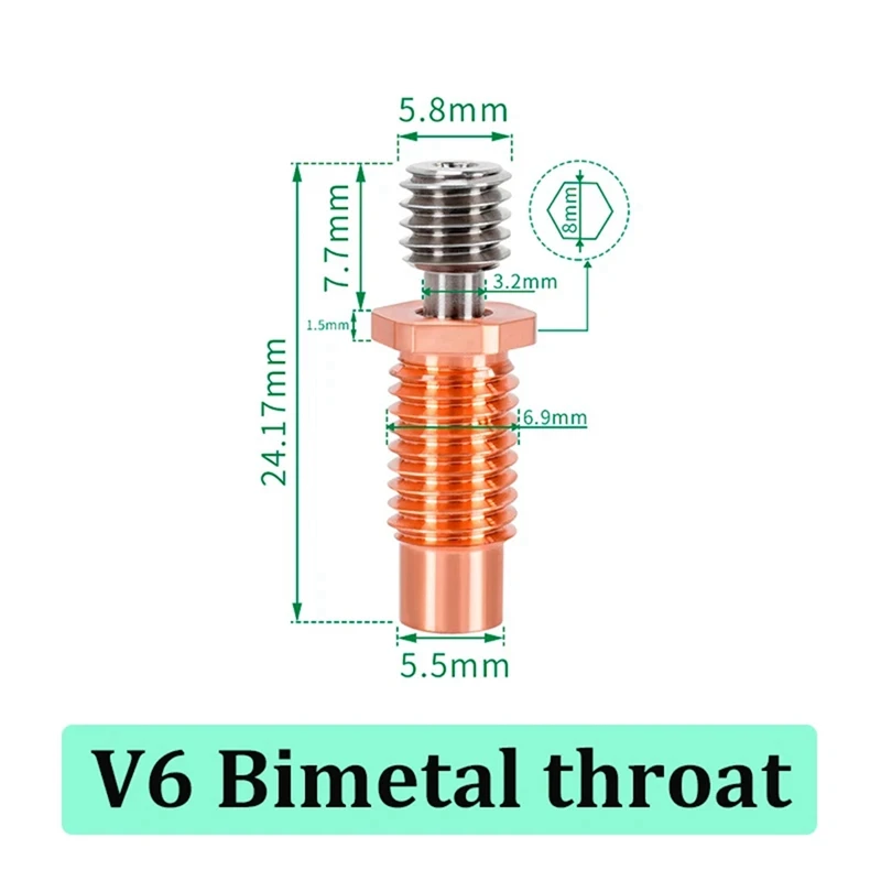 24V 60W V6 Hotend For Voron 0.1/0.2/2.4 3D Printer Bimetal Throat  Heating Core Print Head For Prusa/I3 Easy Install