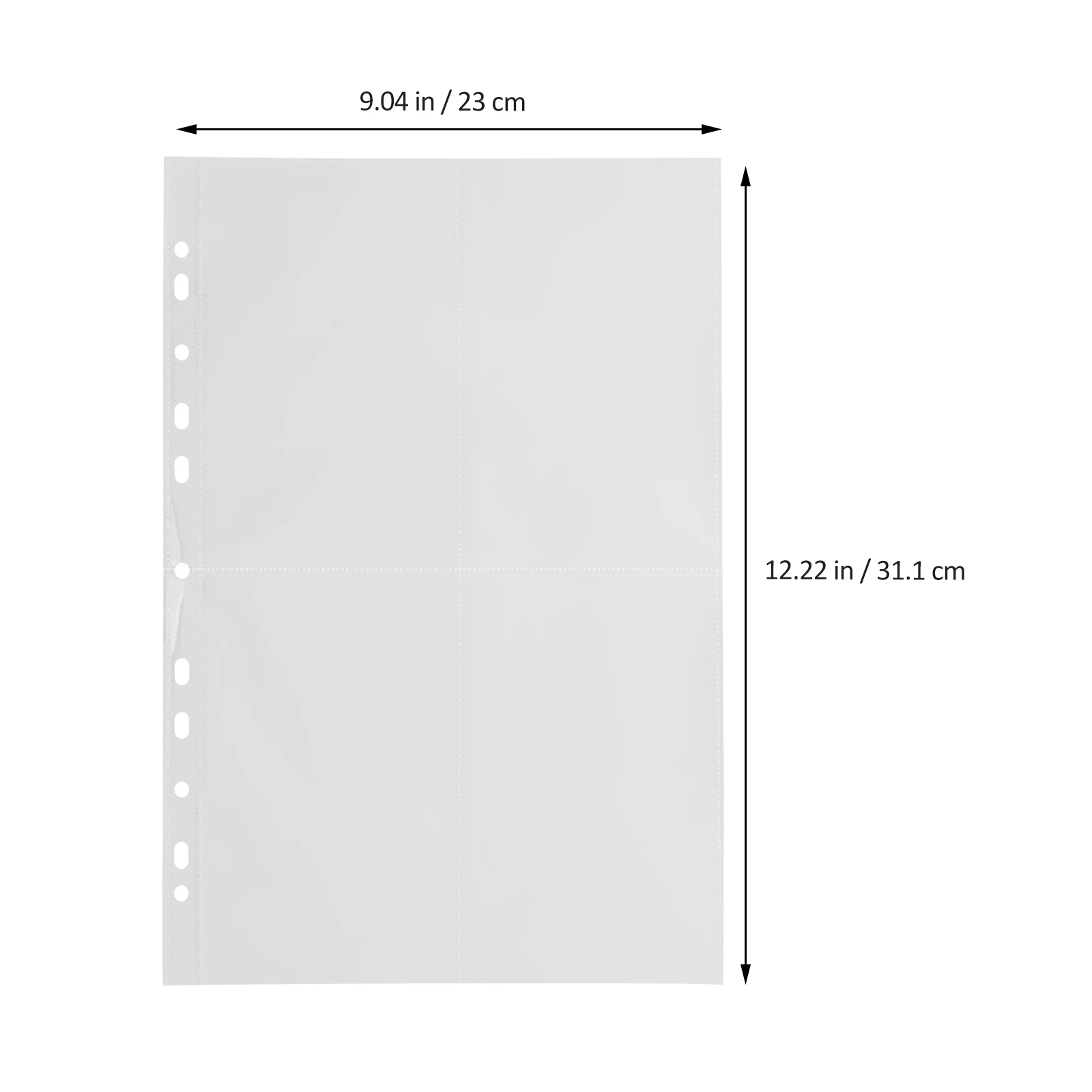 

40Pcs Photo Album Pages A4 Clear Loose-Leaf Transparent Plastic Sleeves for Photos Card Storage Binder Refill Sheets