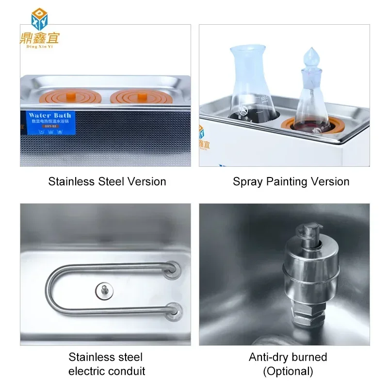Digital Water Bath Anti-dry burned Constant Temperature Heating Tank 2 Holes LCD Display Thermostatic Water Bath 220V