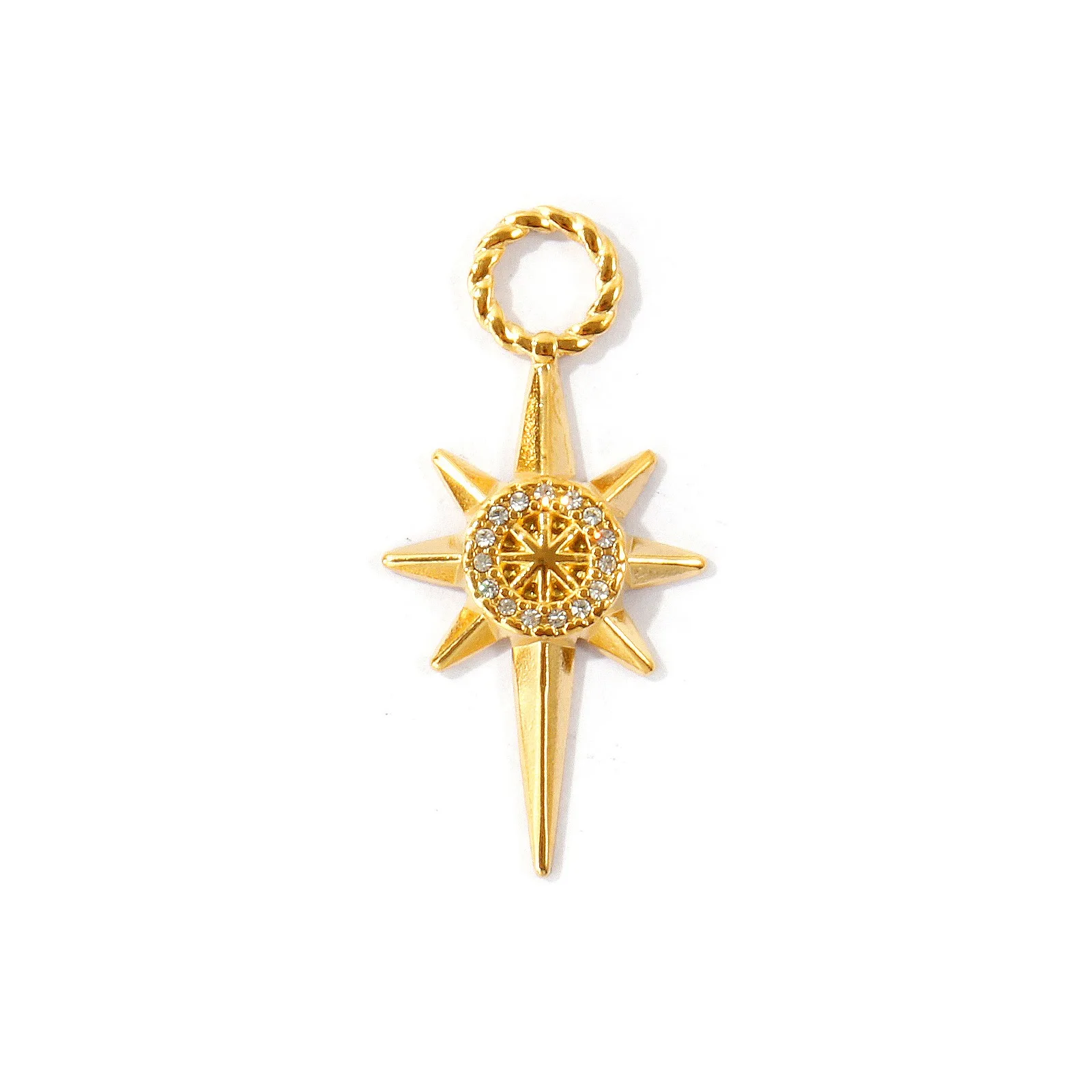 2 Stück Mikro-Pavé-Strass-Stern-Kolibri-Katzen-Anhänger aus 304 Edelstahl, 18K vergoldet, für DIY-Halsketten und Schmuckherstellung – Detail 1