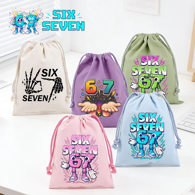 

Steal A Brainrot Drawstring Bag Cartoon Jewelry Bags Kawaii Organizer Portable Handbags Canvas Grocery Foldable Storage Pockets