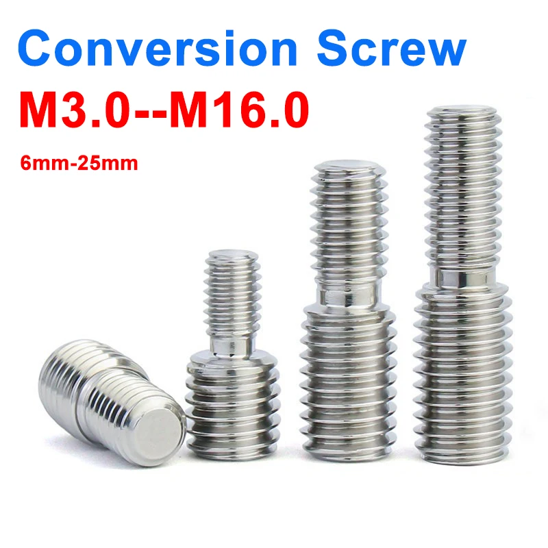 

304 Stainless Steel Conversion Screw, Variable Diameter Large And Small Head Bolt, Reducing Screw M4M5M6M8M10M12 to M16