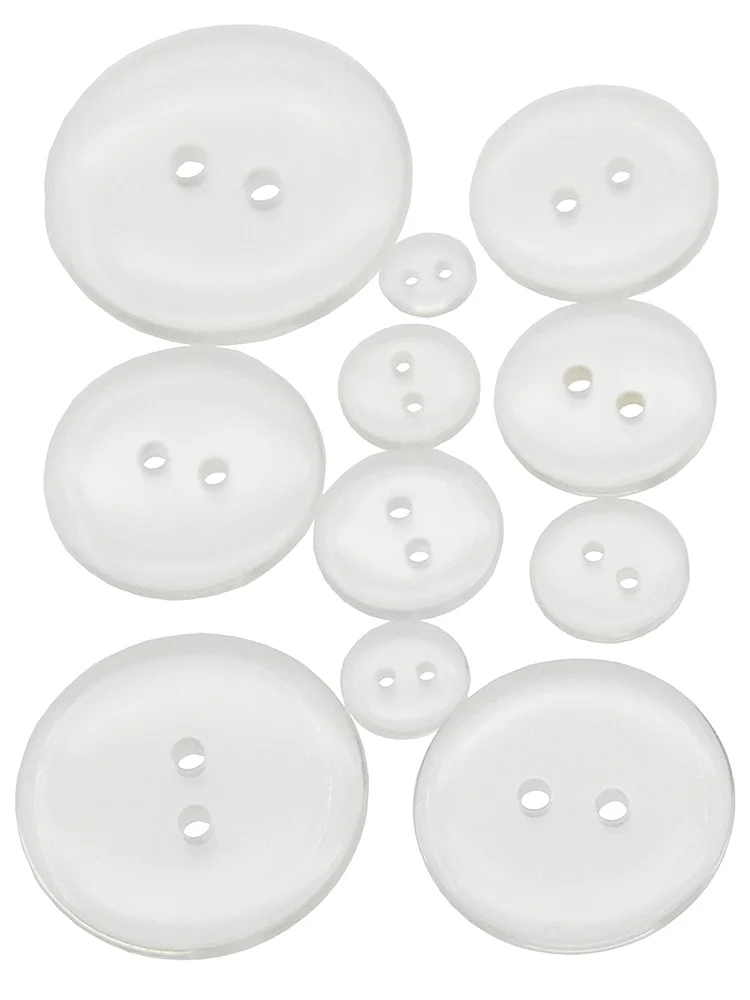 Glaze Round Glass Lucency Resin Buttons White Black Sewing Accessorries For Wedding Women Garments Handmade 8mm-30mm 10PCs 30PCs