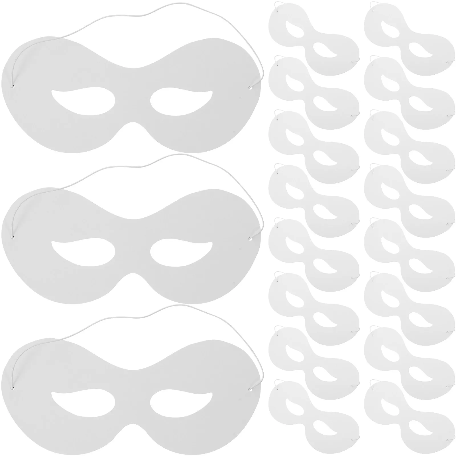 40Pcs Childrens Graffiti Masks Blank Paintable Paper Face Masks Craft Art Project Decorate Color Your Own Masquerade