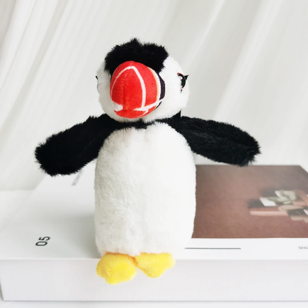 Adorable Nordic Style Puffin Plush Toys Keychain Stuffed Soft Puffin Fluffy Dolls Xmas Gift for Kids Girls Room Decoration