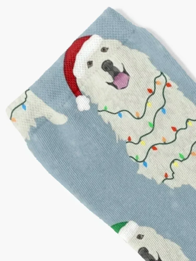 Christmas Great Pyrenees Pattern Socks gift Stockings man bright garter Men's Socks For Man Women's