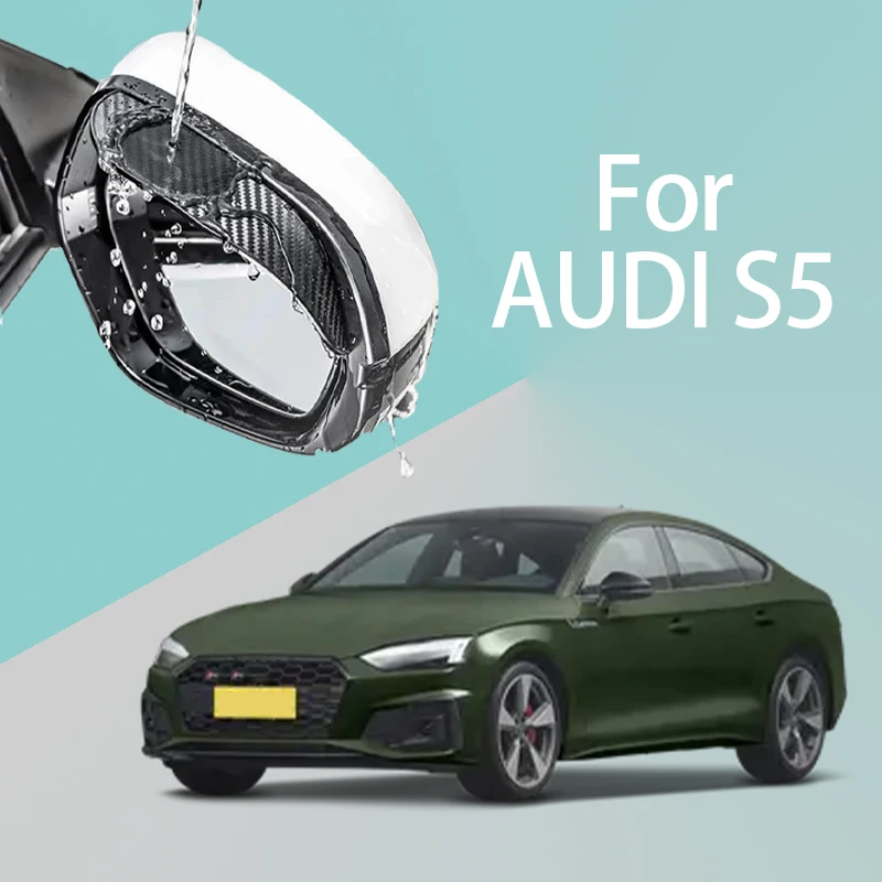 

For AUDI S5 car rearview mirror rain brow thickened carbon fiber texture rearview mirror rain brow