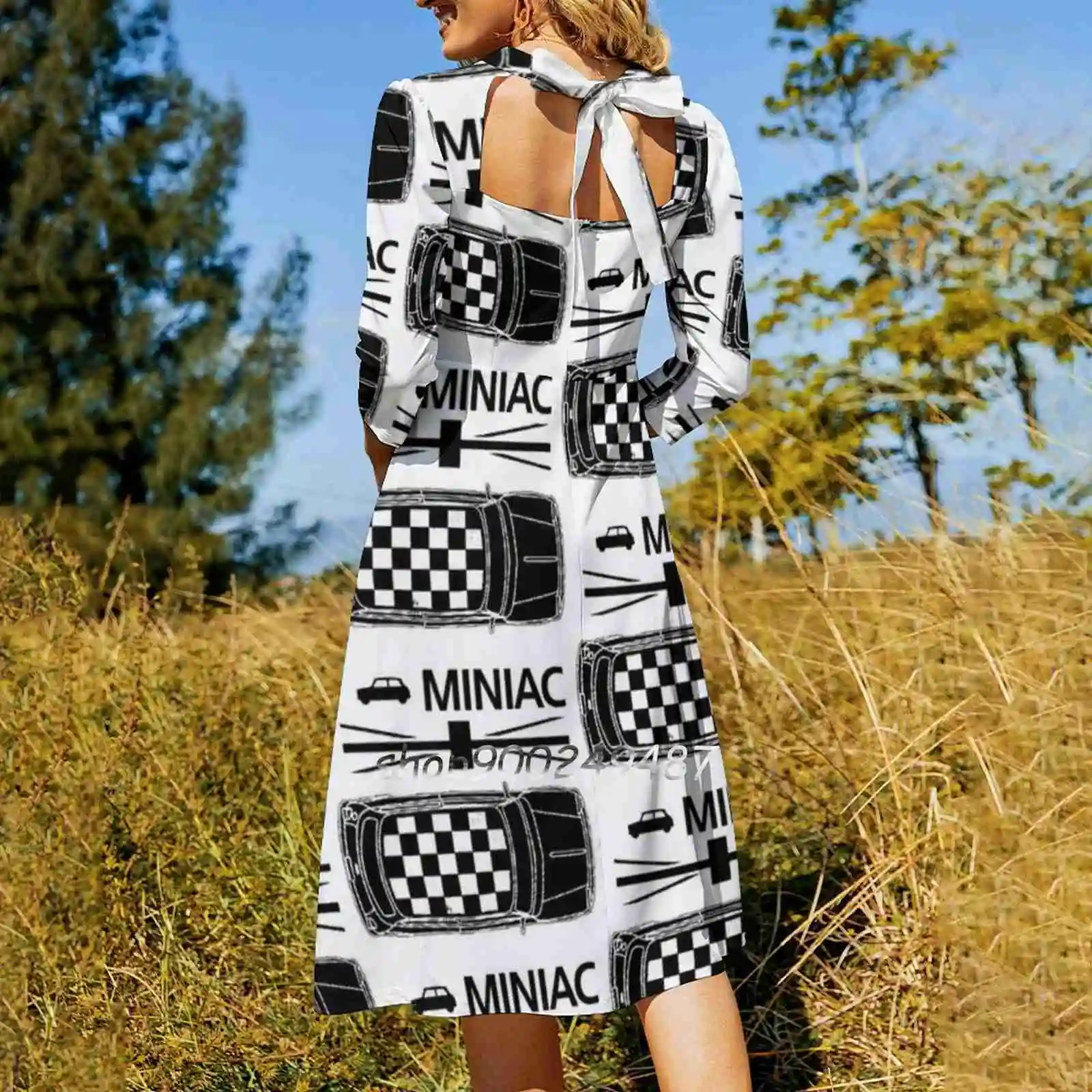 Miniac Sweet Elegant Dress Women Korean Kawaii Square Collar Dress Mini Cooper Austin Morris City Clubman Classic Car British