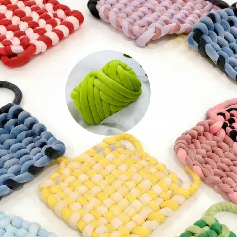 500g Super Chunky Iceland Yarn 2cm Thick Core Spun Cotton Yarn Ball Hand DIY Knitting Baby Crib Bumper Bag Wedding Tapestry