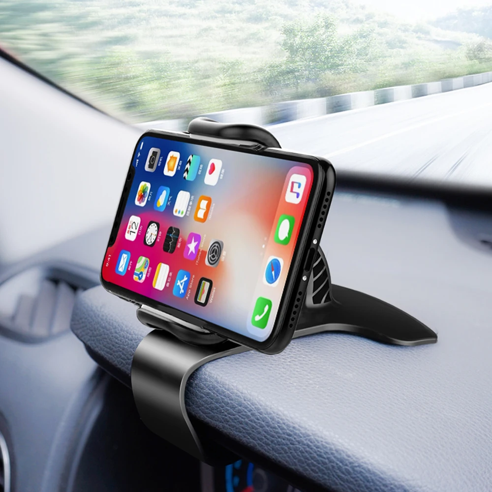 

Black Car Dashboard Phone Holder Clip Smartphone Stand Adjustable Bracket Car GPS Stand Rear View Mirror Mount For iPhone Xiaomi