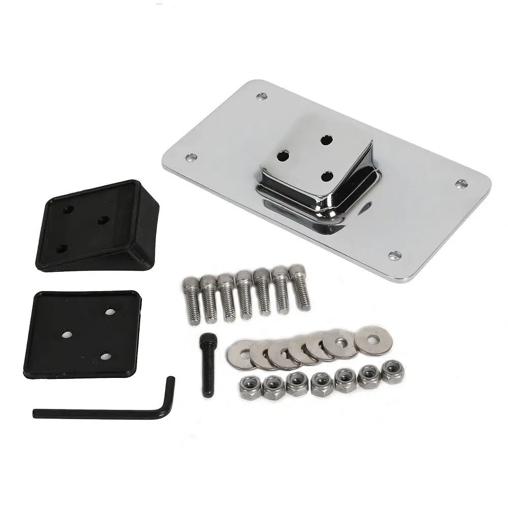 

Motorcycle Laydown License Plate Mounting Bracket For Harley Big Twins Sportster Dyna Softail 1973-2023 Steel Black/Chrome