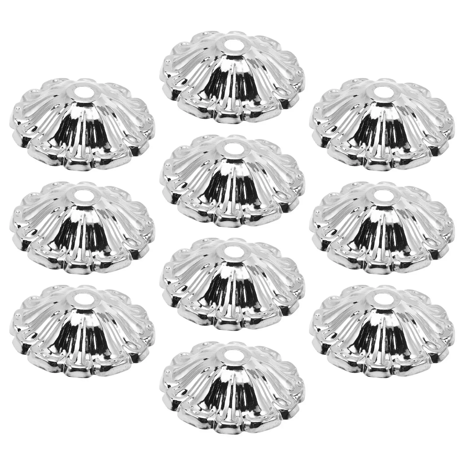 10Pcs Flower Design Metal Lamp Cover Case Retro Simple Style Non Deformable Moisture Resistant Light Decoration for Tabletop