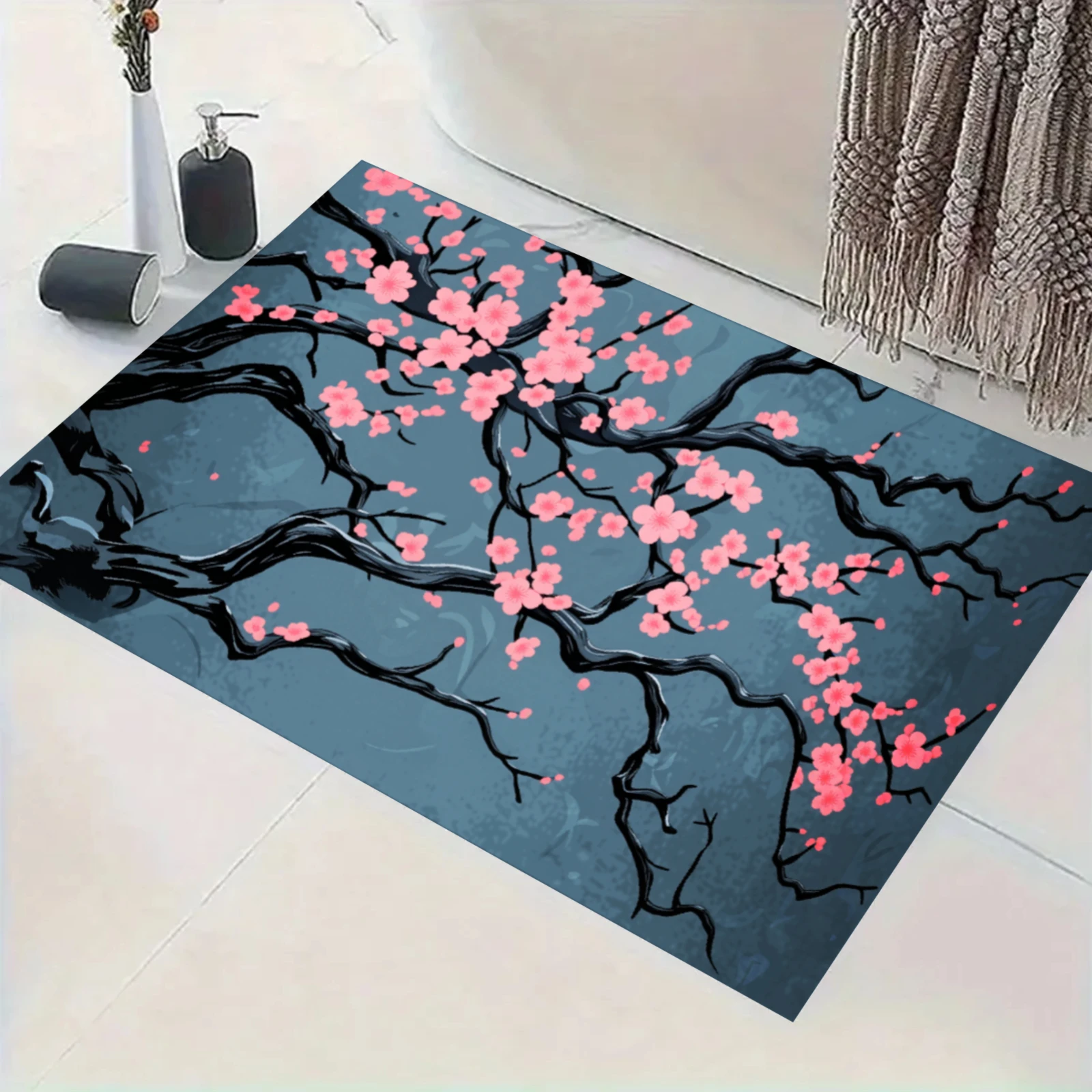Japanese Cherry Blossom Tree B - Home Textiles Rug ulasan dan harga