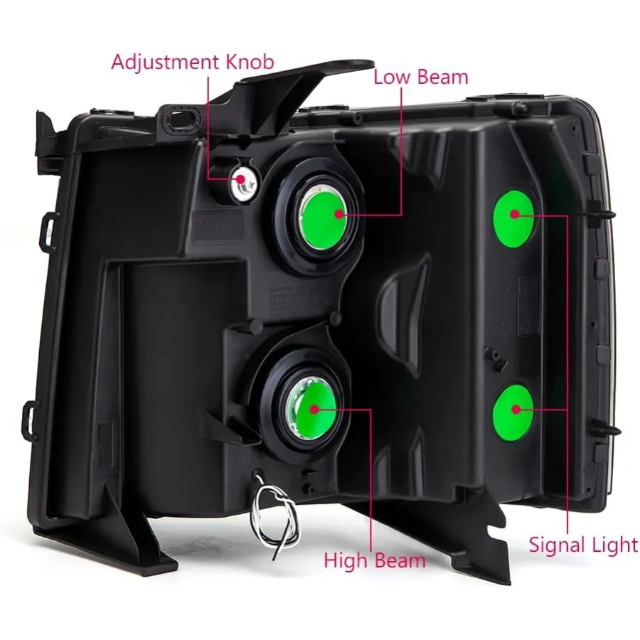 مصابيح أمامية LED DRL لسيارة تشيفي سيلفرادو 20072013 شاحنات تشيفي سيلفرادو 1500 2500 3500 HD مع غطاء كروم بعدسة سموكي وعكس كهرماني