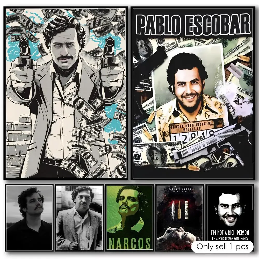 TV Series N-Narcos Pablo Escobar Painting Calligraphy Cotton Canvas Wall Art Poster Quality Decor Painting for Home Decor