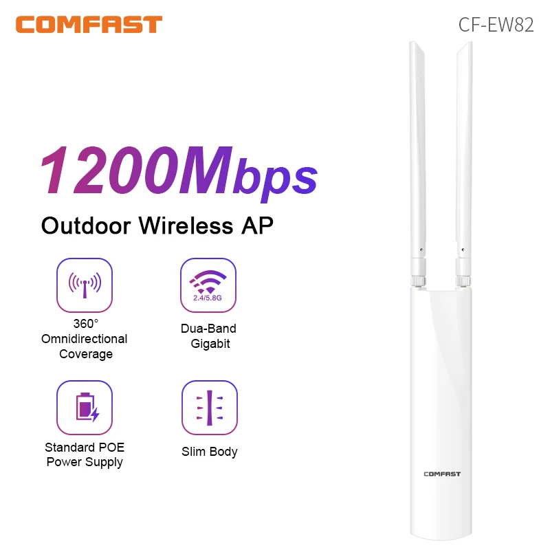 

Comfast AP Wifi6 Access Point 1300Mbps Router High Speed Outdoor Wireless Network IP66 Weatherproof Home/Office Internet Router