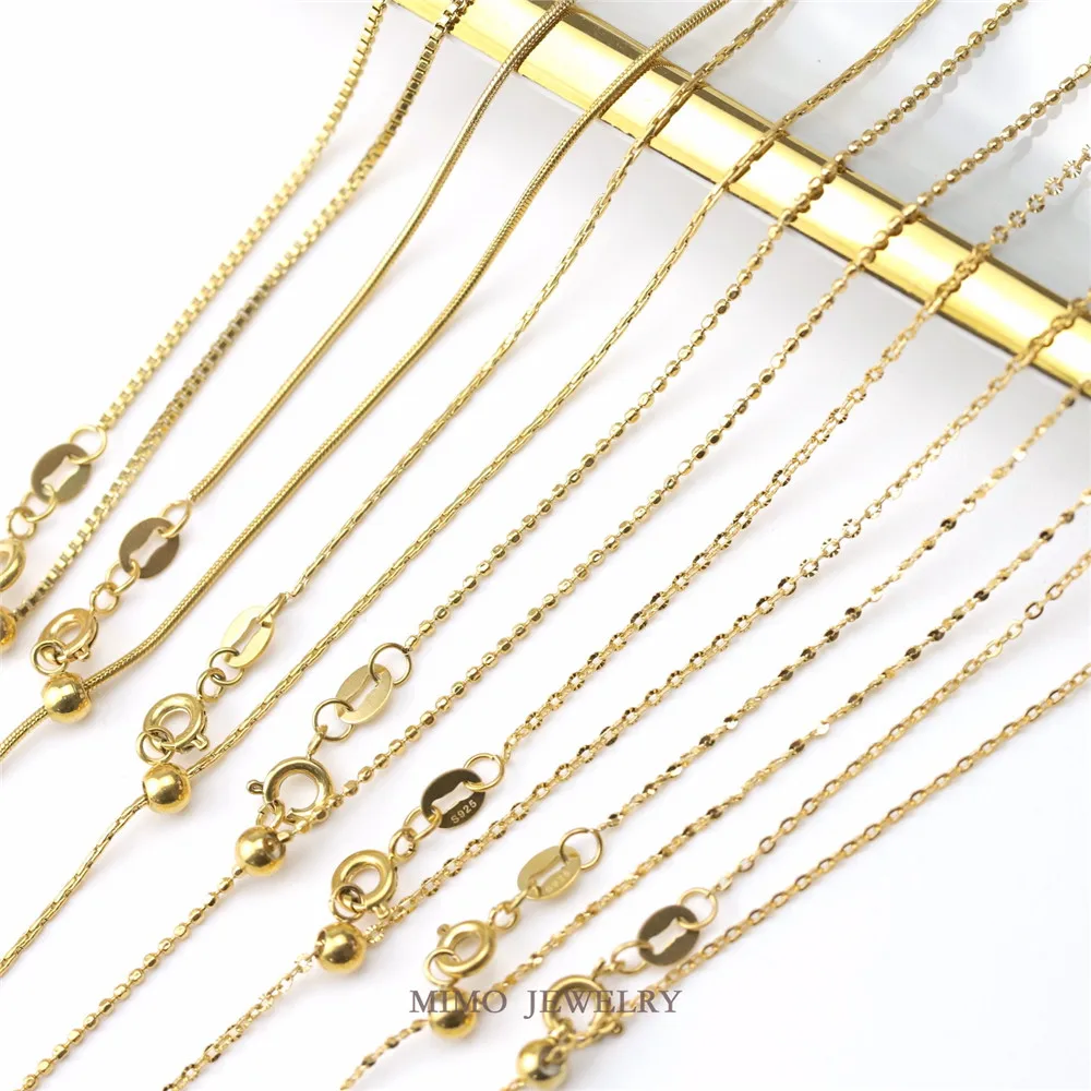 

45CM Titanium Steel Plated 18k Gold Multi-purpose Needle Necklace Collarbone Chain DIY Handmade Accessories M-039