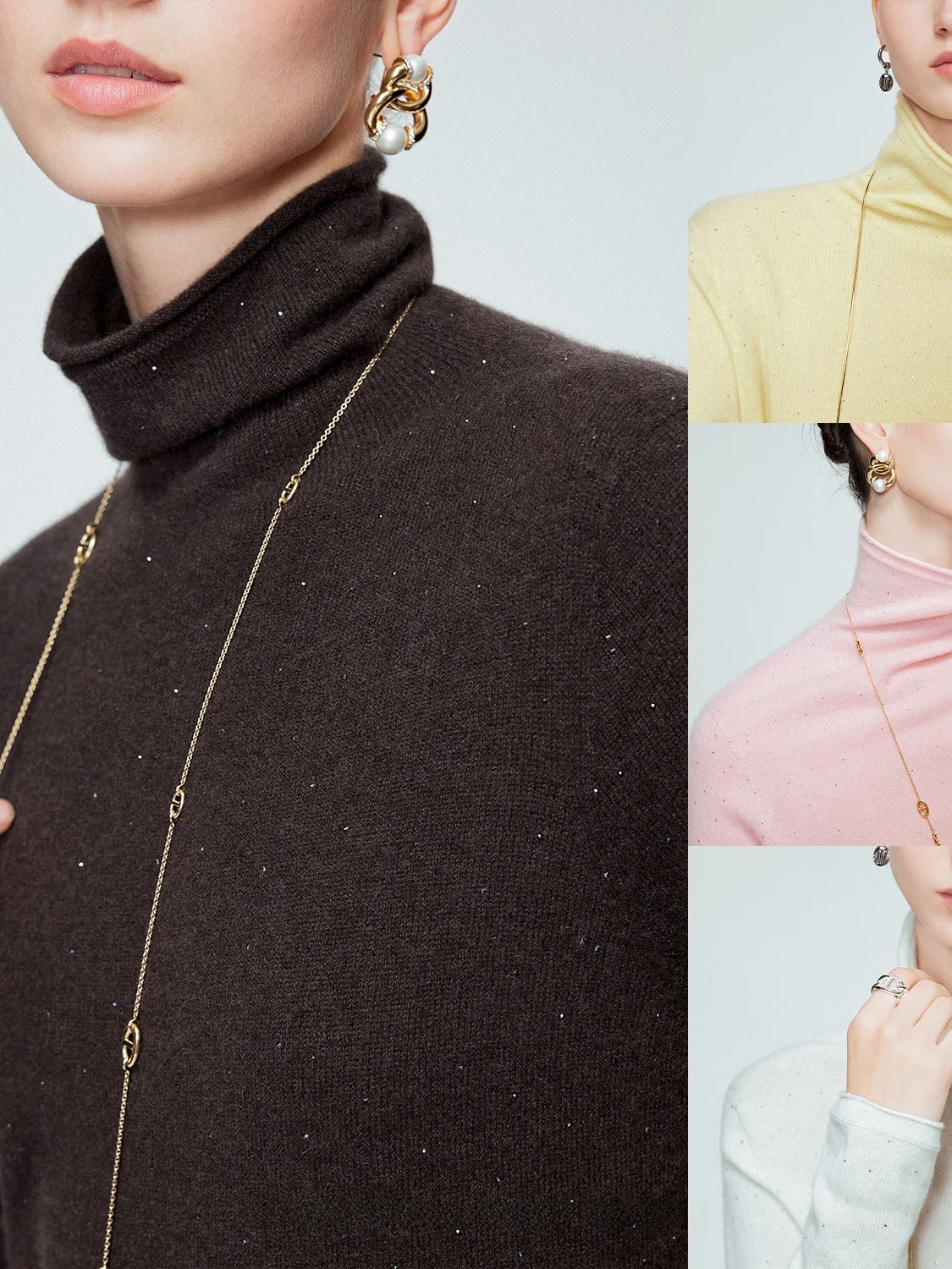 

Blancwings High Collar Camere Base Layer irt Versatile 55μm Inner Wear Women's Soft Knitted Sweater Warm Long Sve