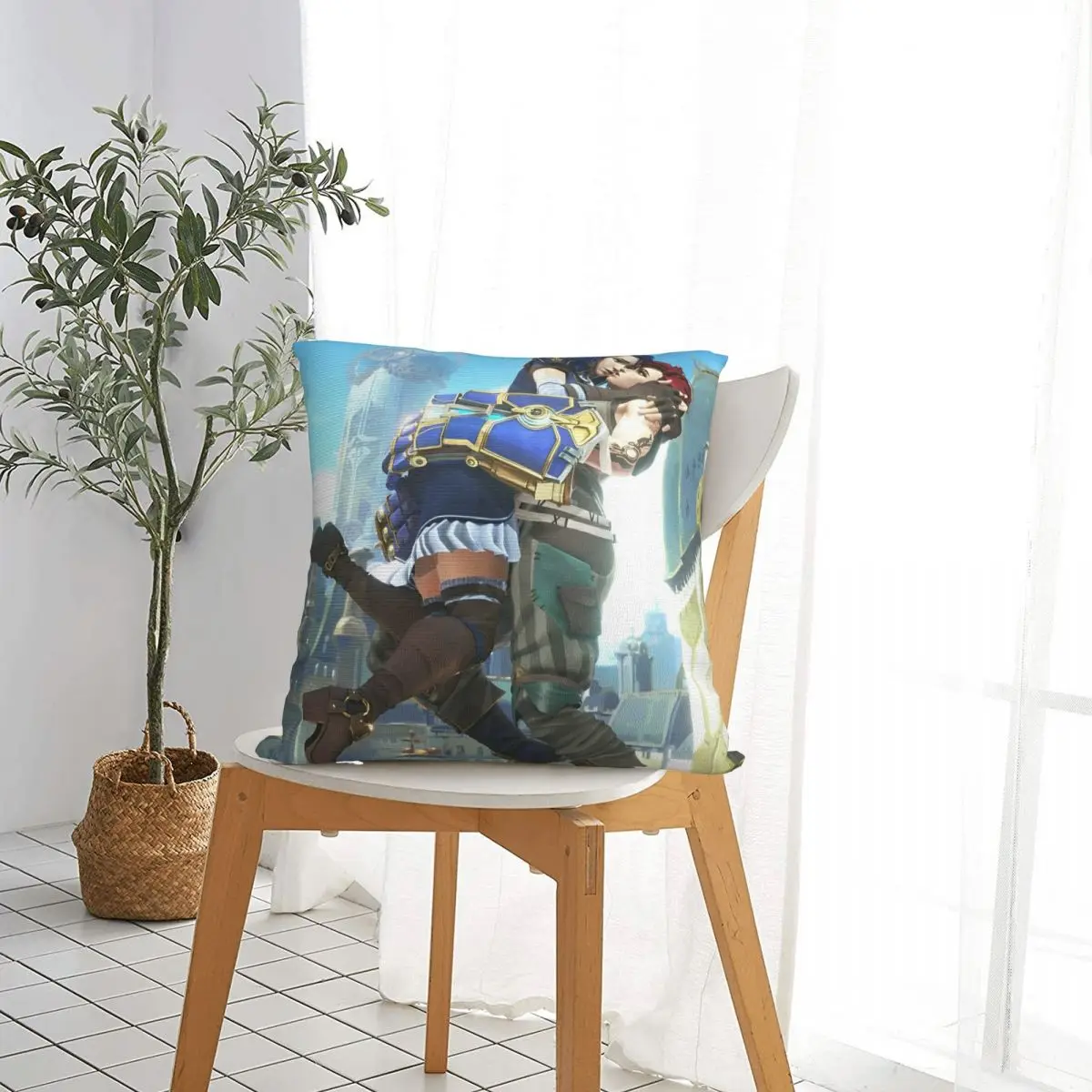 Vi And Caitlyn Kiramman Arcane Pillow Case  Cushion Cover Vintage Zippered Decorative Pillowcase for Home 18